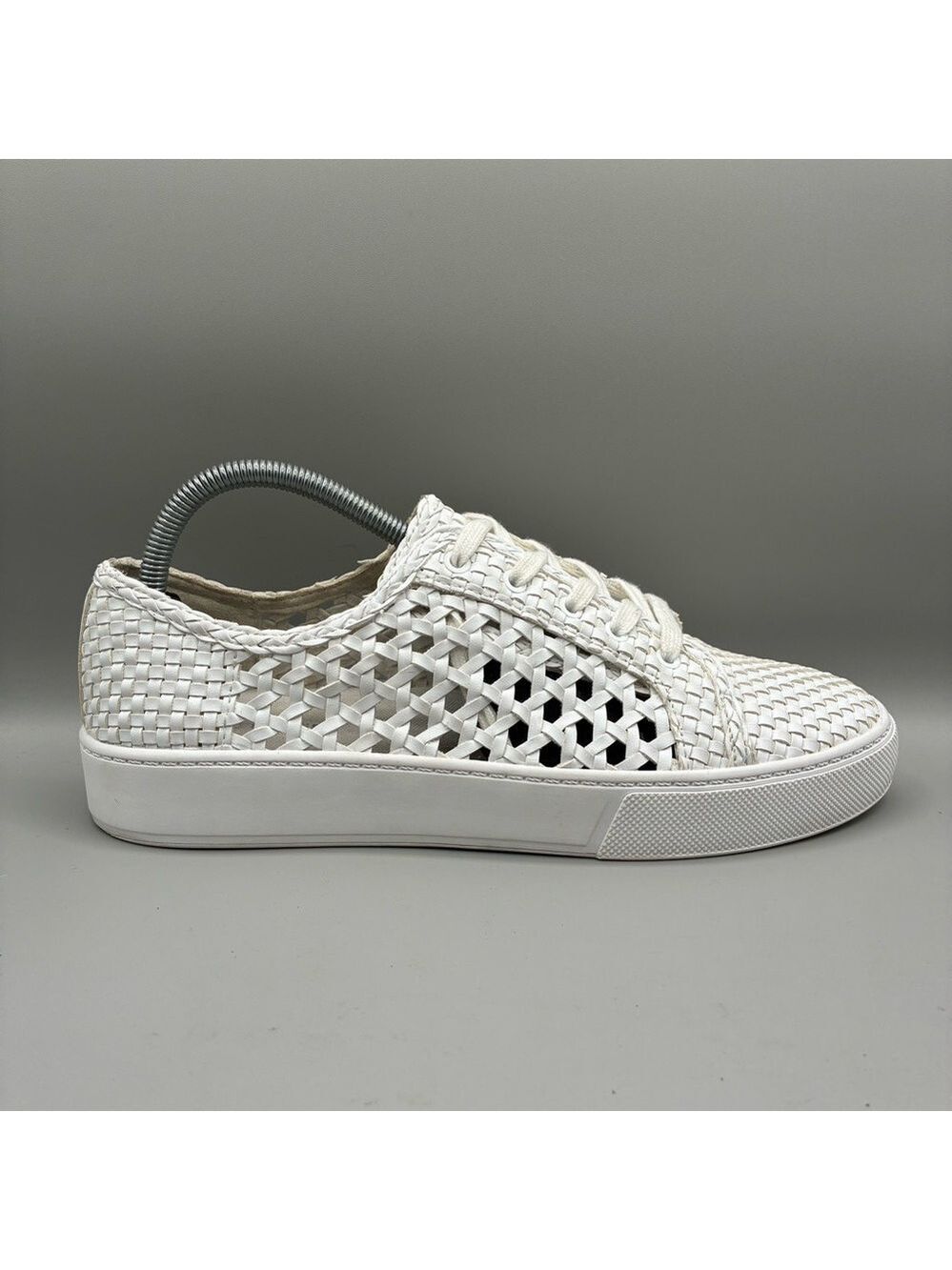 Marc Fisher Surly Platform Woven Sneakers Women’s 10 M White Lace Up MFSURLY2